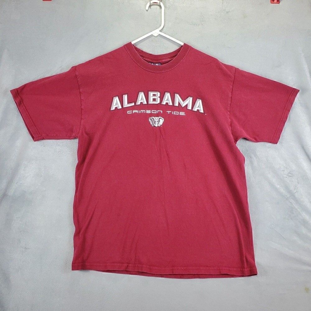 Vtg Alabama Crimson Tide Shirt Mens XL Burgundy A/S Sports NCAA Short Sleeve Tee